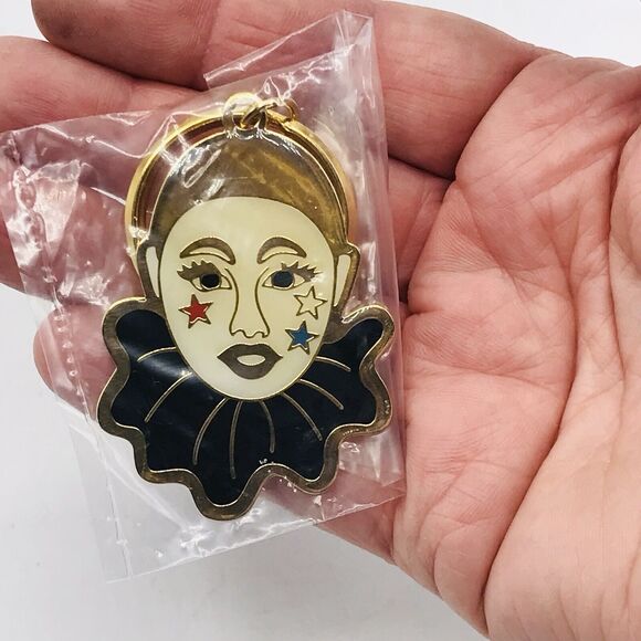 Stocking Stufffer Lot of 5 Pierrot Clown Keychain Charm Metal 3 Inches NEW! - Picture 3 of 4